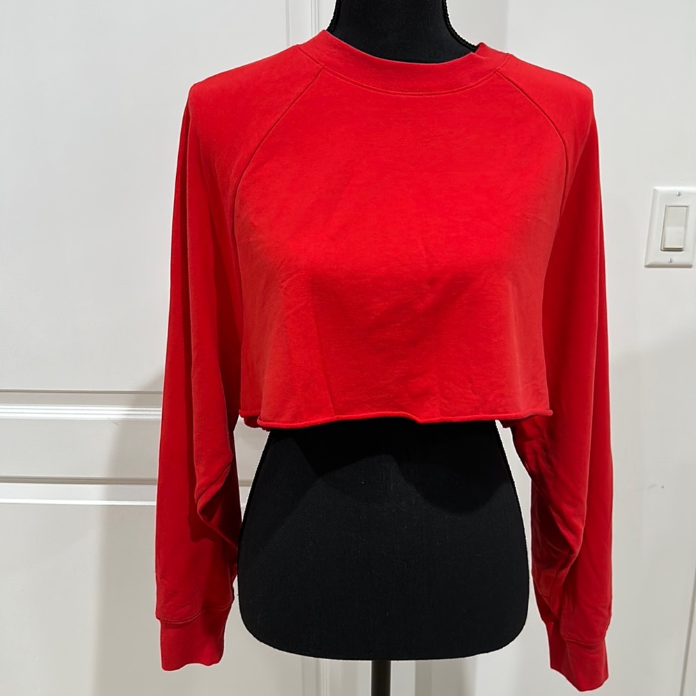 ALO Yoga Size Small red double take modal cotton pullover